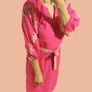 New pink dress Woolworth XS with embroidered details, cinched at the waist with a matching fabric belt Image 2