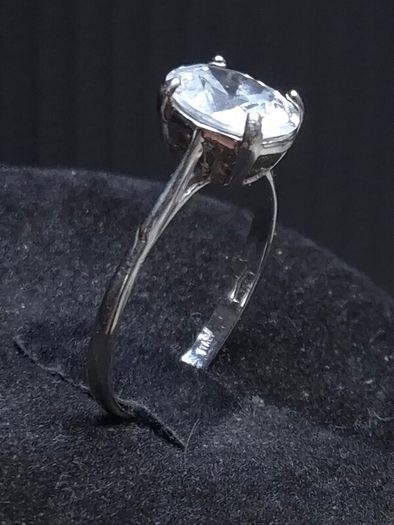 Vintage 18ct White Gold Solitaire Ring 750 Italy Size 54.5