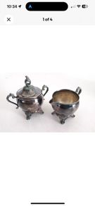 Newport Gorham Silverplate Sugar and Creamer Set P51 Excellent No Dents