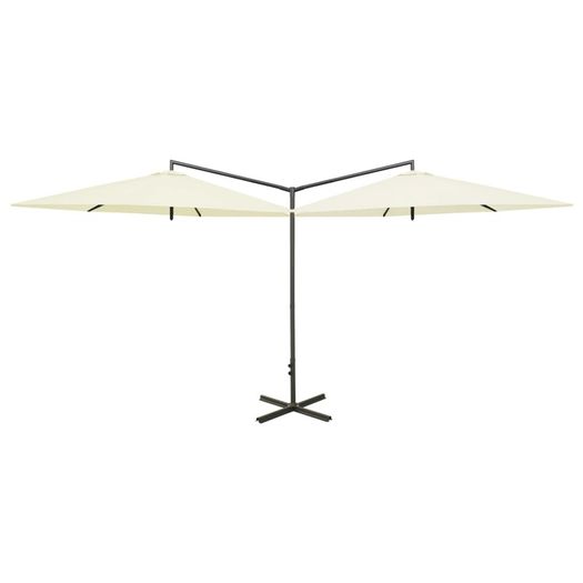 Double Parasol with Steel Pole Sand 600 cm
