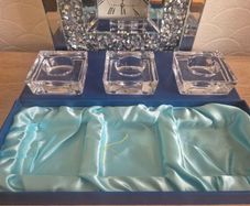 Boxed Avoca Blue Handmade Crystal Candle Set