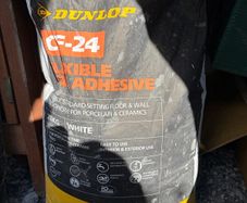 20kg bag of Dunlop CF-24 Flexible Tile Adhesive (white)