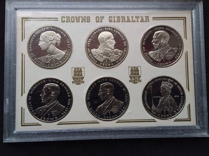 Rare 1993 Crowns of Gibraltar .925 Sterling Silver Proof 6-Coin Set
