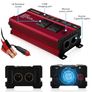 12V to 240V AC Car Converter, Power Inverter with 3.1A 4 USB 2 AC Sockets Dual Car Adapter, 2 LED Display, for Travel Camping RV Motorhomes Boat, Red Image 5