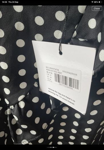 skirt Bnwt misguided black polka dot skirt size 12