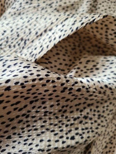 Zara printed dress ecru white with black dots, Small