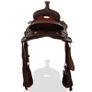 Western Saddle, Headstall&Breast Collar Real Leather 17" Brown Image 6