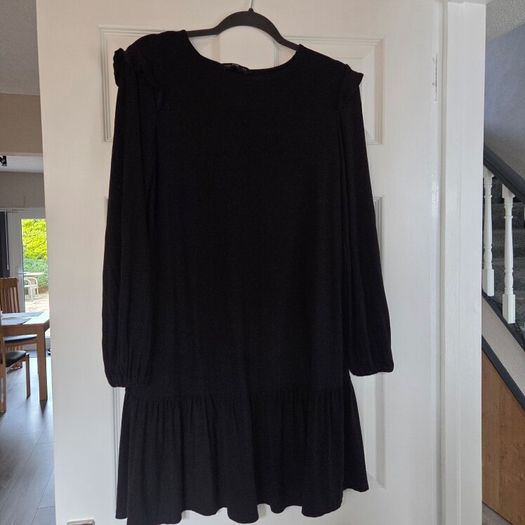 Black casual cotton dress, size 10
