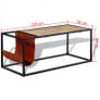 Coffee Table with Genuine Leather Magazine Holder 110x50x45 cm Image 9