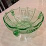 Vintage Stolzle Art Deco Green Glass Bowl 22cm Uranium glass Image 9