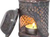 Jali Soapstone Oil Burner Moroccan Style Wax Melt Burner for Home Decor, Oil Diffuser Wax Burner for Bedroom decor, Essential Oil Diffuser Warmer Tea Light Candle Holder Burner