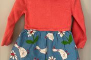 Mini Boden Knit &amp; fine corduroy Daisy Duck Dress Sz 6-12mths EUC