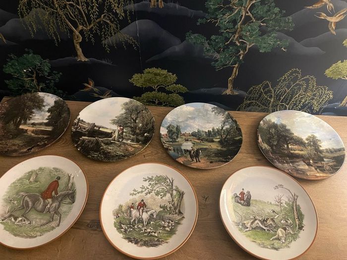 Eight old plates