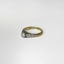Vintage 18k gold diamond solitaire ring with a platinum setting Image 2