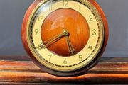 Art Deco Mantel Clock - Wooden - Gold Dial - 1930s
