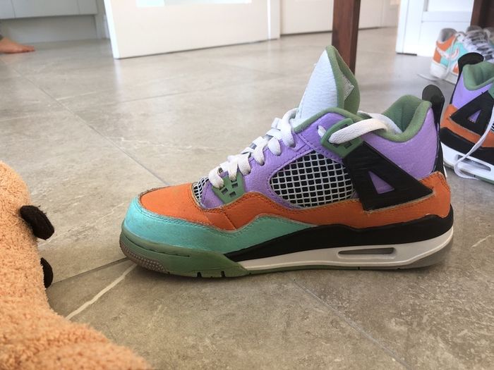 air jordan 4 seafoam lookalikes custom(GS) size 5.5uk btw