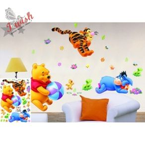 Nice Funny WINNIE THE POOH and Friends Play Wall Stickers for Children's Room.