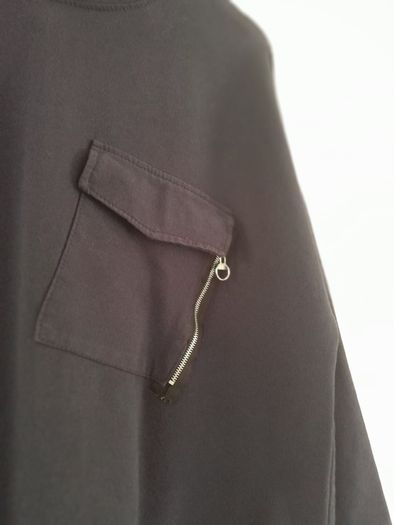 Asymmetrical Navy Top With Feature Pocket