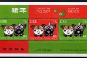 2007 Ireland Chinese New Year Year of the Pig Commemorative Stamp Miniature Sheet Mint Never Hinged (MNH)