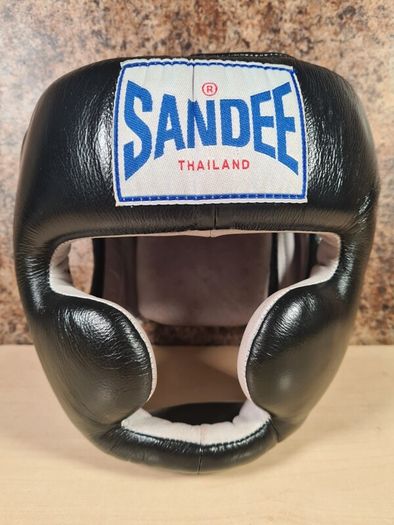 Sandee Closed Face Head Guard Black White Size Medium