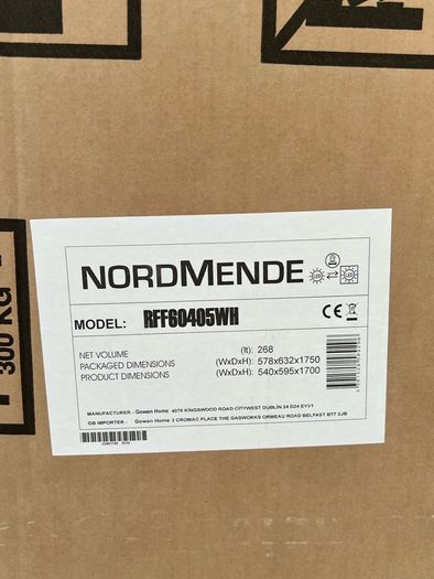 Brand New NordMende 54cm Freestanding 170cm Low Frost Fridge Freezer - White | RFF60405WH