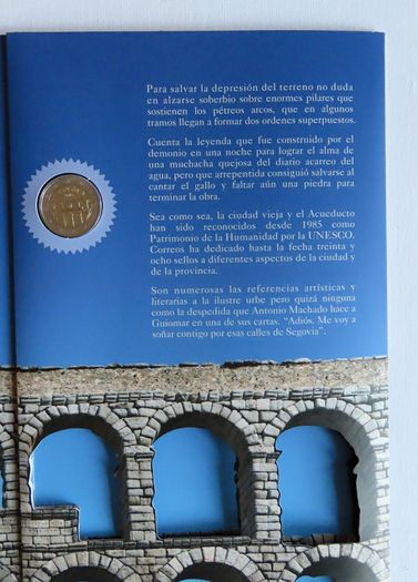 Spain 2016 2 euro coincard - Segovia Aqueduct - Sealed with Stamps
