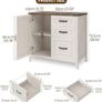 Filing Cabinet with 3 Drawers, Farmhouse File Cabinet Home Office Wood Printer Stand, Rustic White for A4/Letter Suspension Files Image 2