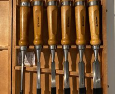 BRAND NEW 6pcs Wood Chisel Set for Woodworking CRV Steel with Walnut Handle in Wooden Premium Box