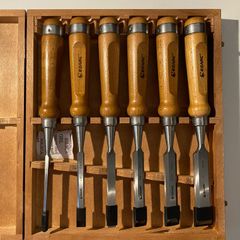 BRAND NEW 6pcs Wood Chisel Set for Woodworking CRV Steel with Walnut Handle in Wooden Premium Box