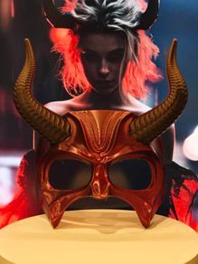 3D Printed Cosplay Mask With Horns