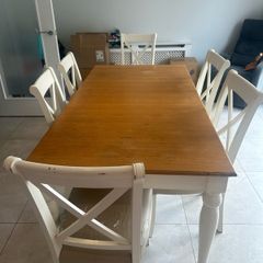 Table and chairs pick up swords