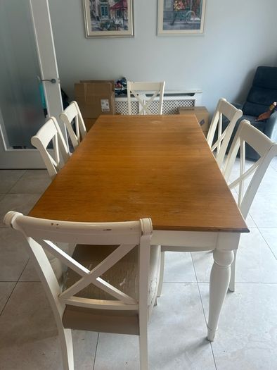 Table and chairs pick up swords