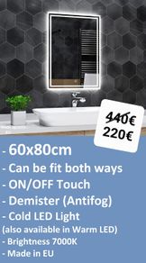 LED Bathroom Mirror Fog Free Makeup Cosmetic