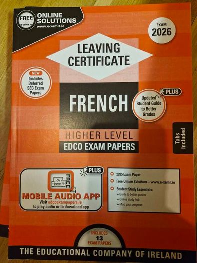 school books, Leaving Cert past papers, Biology and French