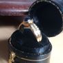 18 ct gold ring with Sapphire stone and 16 brilliant cut diamonds Image 5