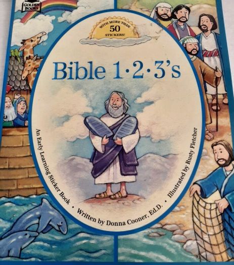 vintage new Bible book with stickers for children