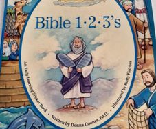 vintage new Bible book with stickers for children