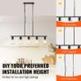 5-Light Kitchen Island Pendant Chandelier, Black Metal Frame with Clear Glass Shades, Adjustable Farmhouse Dining Room Light, E27 Fittings Image 2