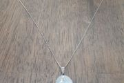Carved Pewter Pendant and Chain