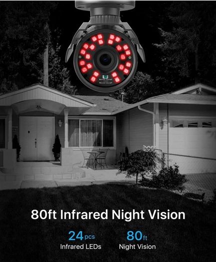 2MP 1080p Outdoor/Indoor Home Security Camera (Hybrid 4-in-1 HD-CVI/TVI/AHD/960H Analog CVBS),24PCS LEDs,80ft(24M) IR Night Vision,Weatherproof Surveillance CCTV Bullet Camera (FREE POSTAGE)