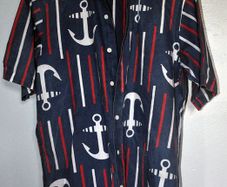 Vintage Pierre Cardin Men's Cotton Lightweight Shirt with Marina theme