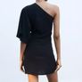 Black H&M Draped One-shoulder Dress, size 10 Image 2