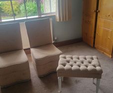 2 x bedroom chairs and matching  stool.