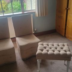 2 x bedroom chairs and matching  stool.