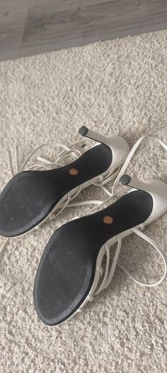 ZARA White Strappy Lace-Up High Heel Sandals Size 38 (UK 5)