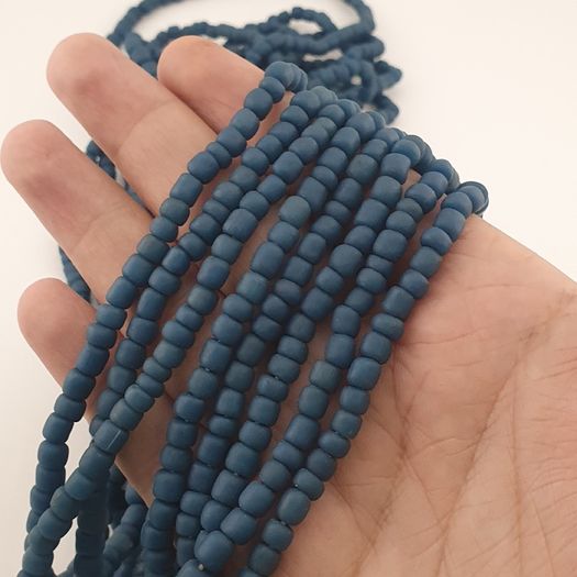 Antique African Style Green Blue 4-5.5mm Beads Necklace Strands
