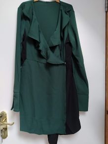 green and black dress
