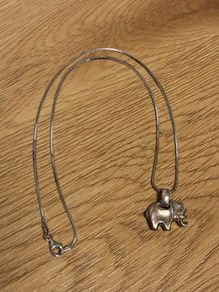 Vintage Sterling Silver Elephant Necklace