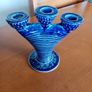Blue Ceramic 3x Candle Holder Image 5