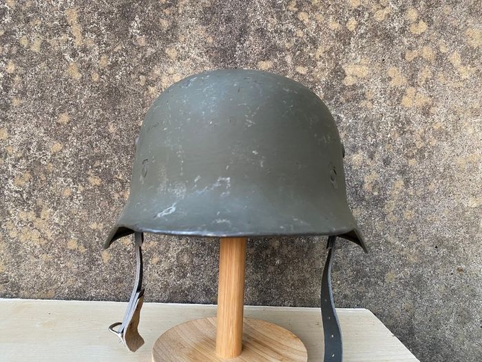 Original WW2 Hungarian M35/38 Steel Helmet. Finnish Postwar Refurb. Size 66. Complete. Militaria